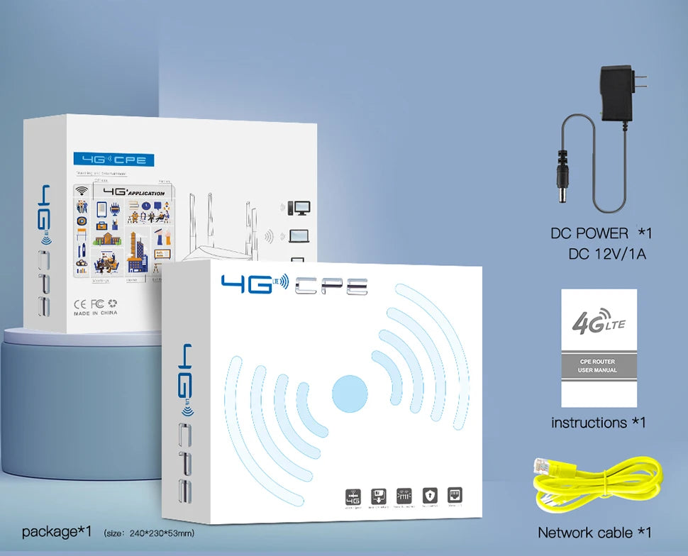 Router WIFI 4G LTE de 150Mbps, 4 antenas externas, potenciador de señal de potencia, punto de acceso más suave, conexión con cable, tarjeta Micro SIM inteligente